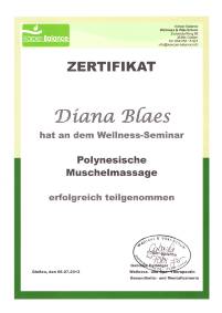 Zertifikat Polynesiche Massage 06.07.2013